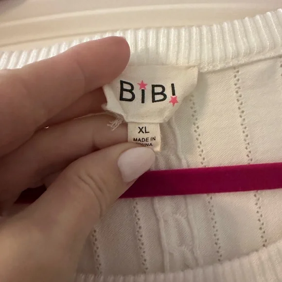 BiBi White Sweater with Colorful Floral Accents - Picture 4 of 4